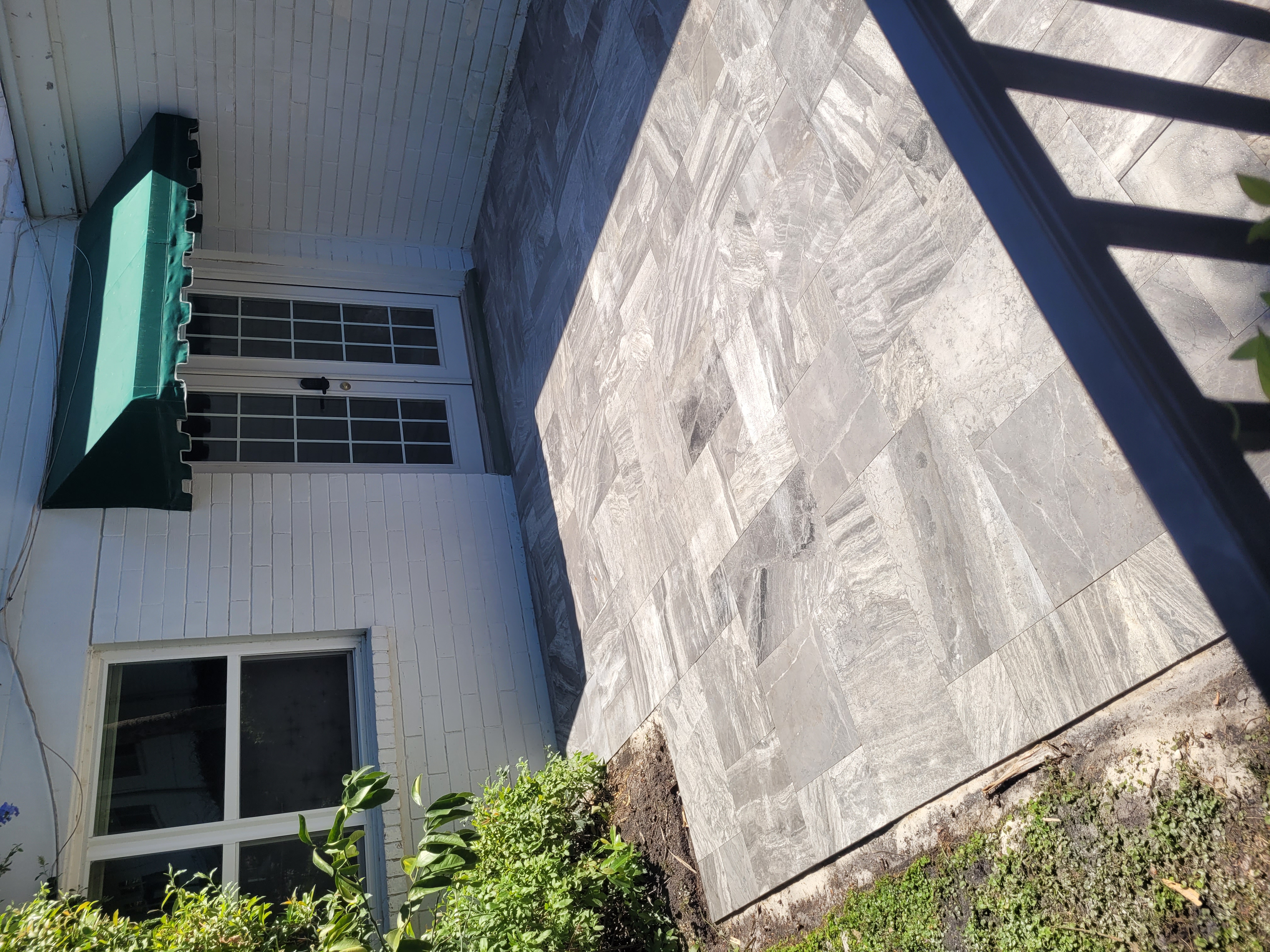 Natural marble patio surface detail