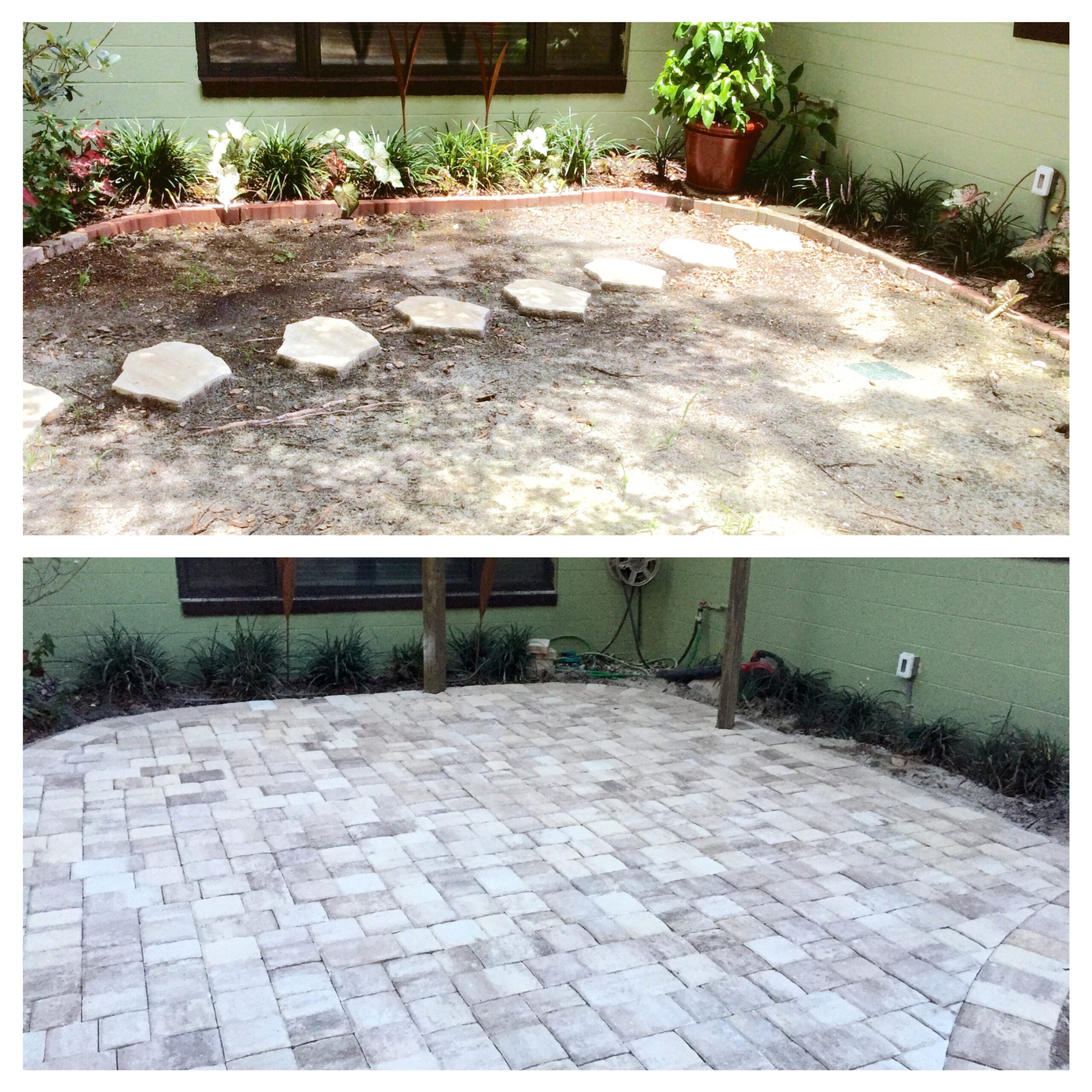 Patio before and after St Augustine