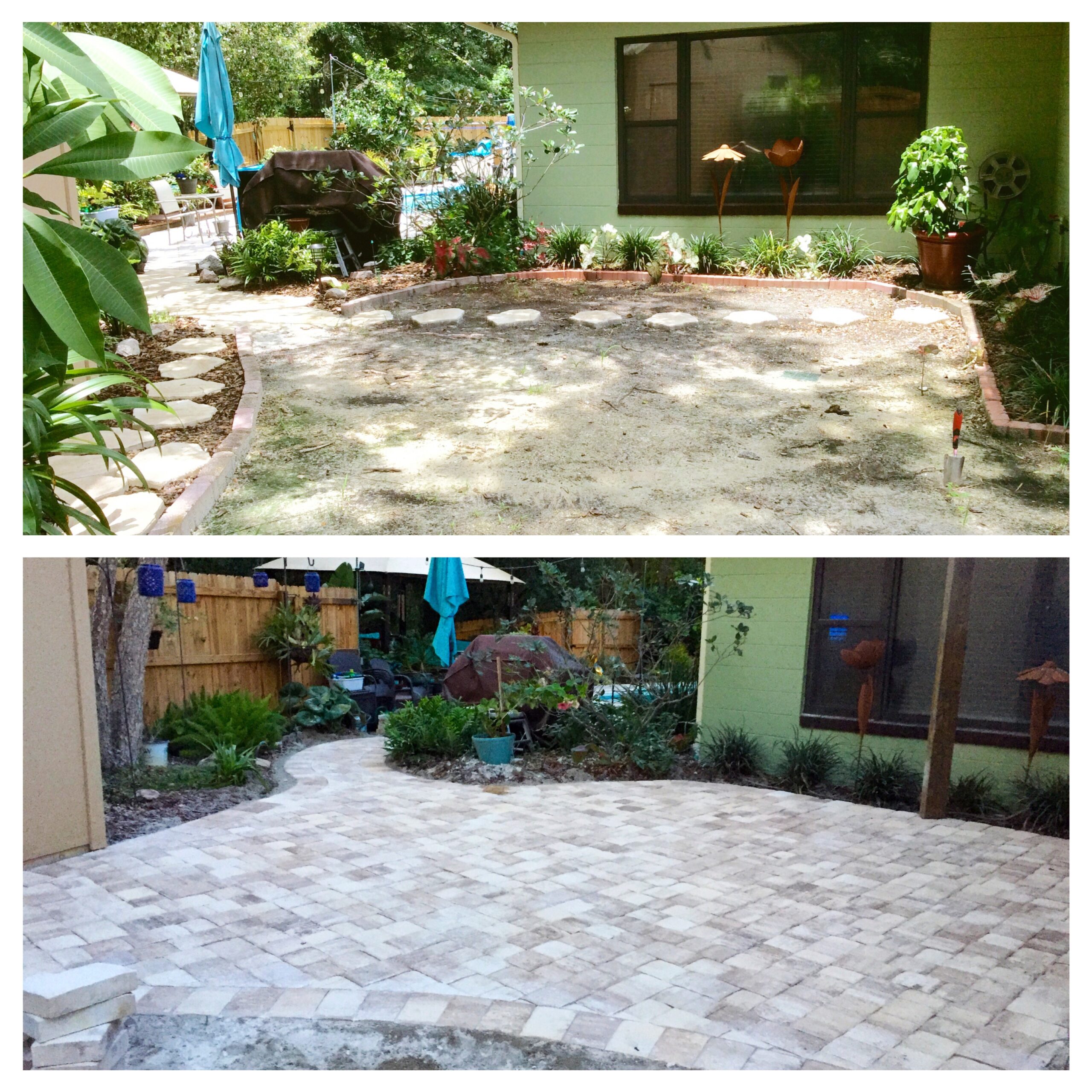 Patio before and after Clay County